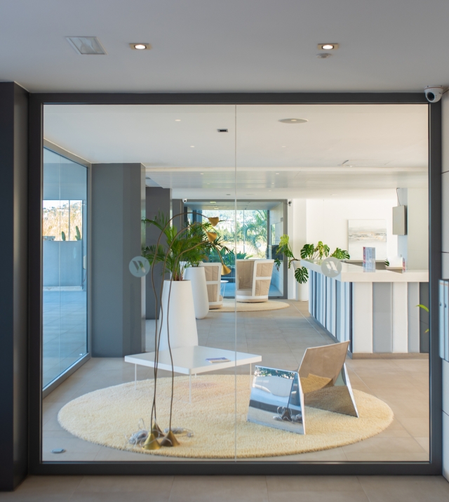 Resa Estates apartment for sale in Ibiza marina botafoch modern entrance the white angel.jpg